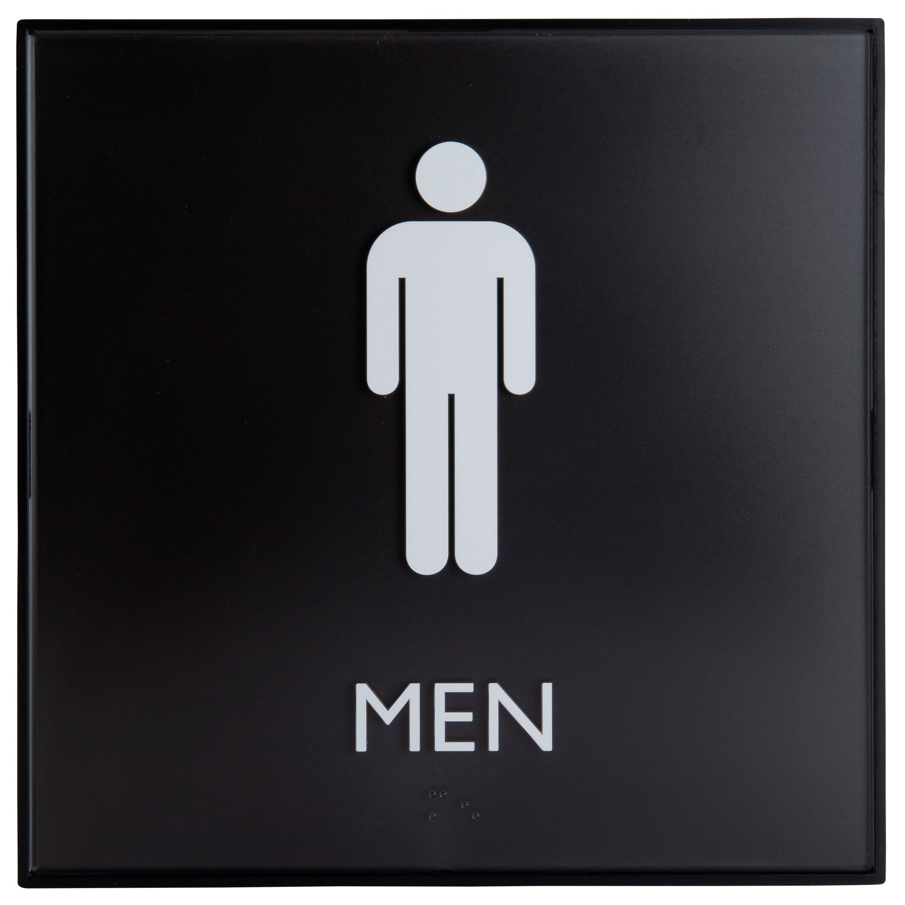 Lorell Men's Restroom Sign, 8 x 8 Inches, Black, Item Number 2025933